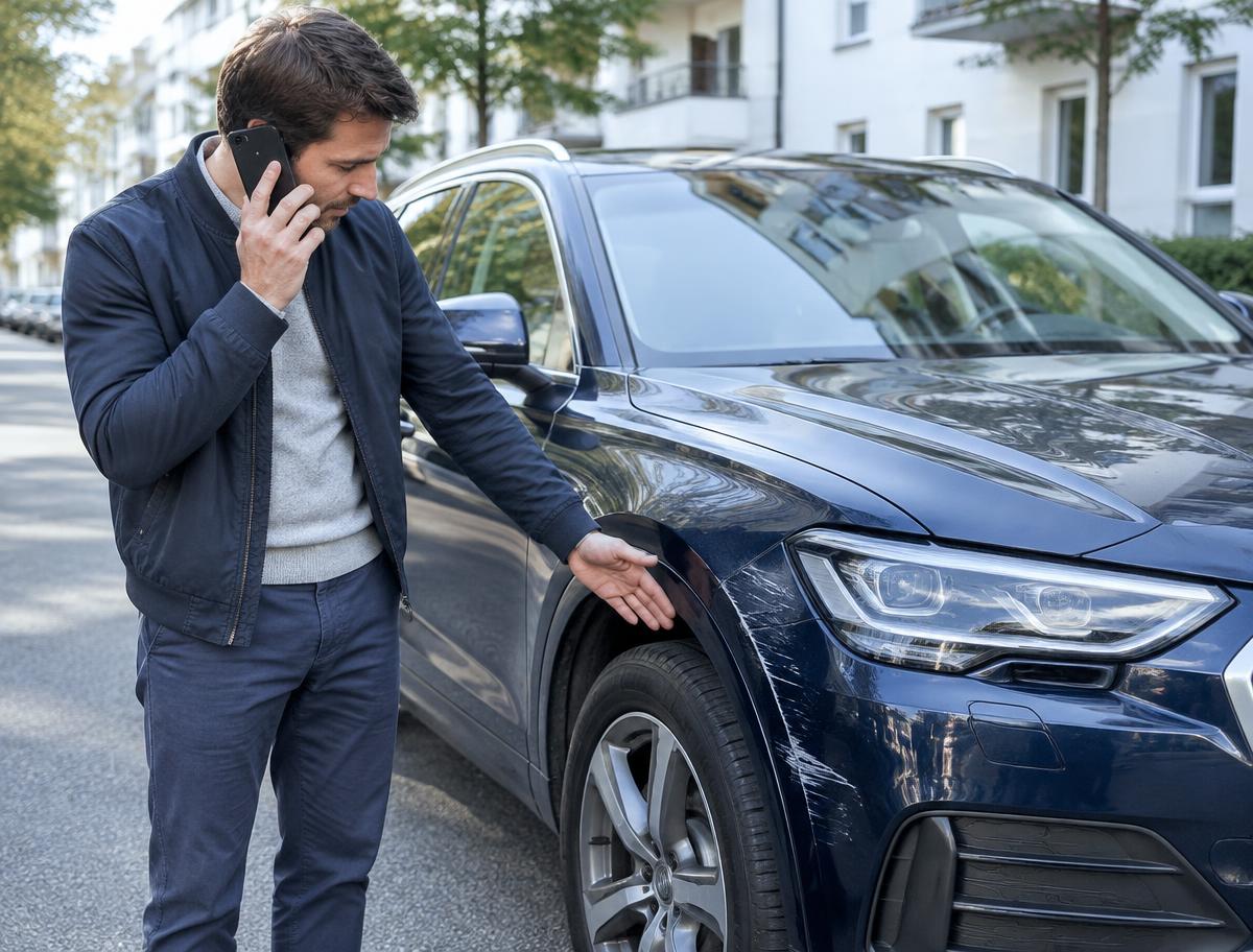 Fahrzeughalter schildert telefonisch einen zu dokumentierenden Schaden