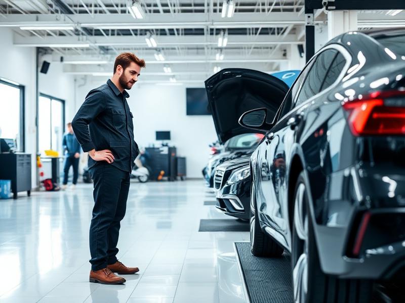 Kfz-Sachverständiger begutachtet ein Fahrzeug vor Ort