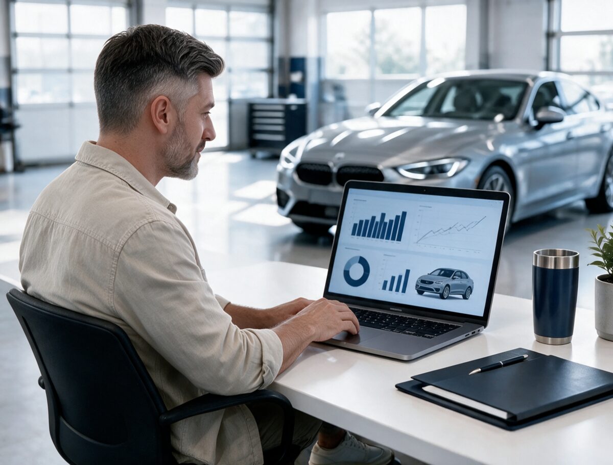Fahrzeugdaten und Marktsituation werden am Computer ausgewertet